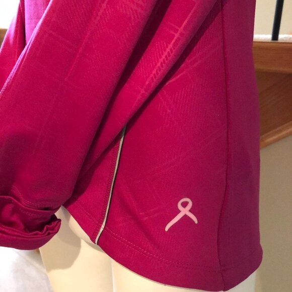 Running Room FIT-WEAR Athletic Long Sleeve High Zip Collared Top Pink Sz S NWOT - Picture 3 of 8